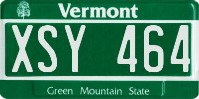 VT license plate XSY464