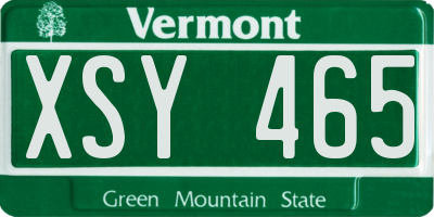 VT license plate XSY465