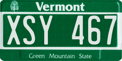 VT license plate XSY467
