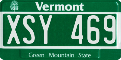 VT license plate XSY469