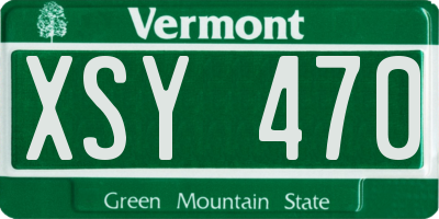VT license plate XSY470