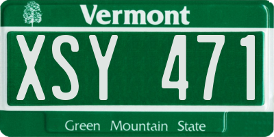 VT license plate XSY471