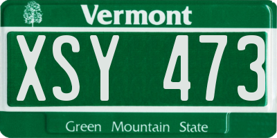 VT license plate XSY473