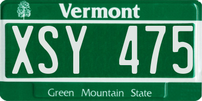 VT license plate XSY475