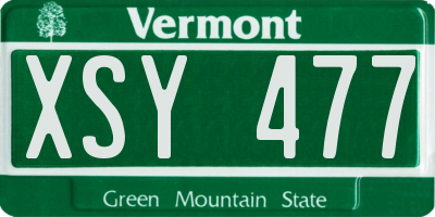 VT license plate XSY477