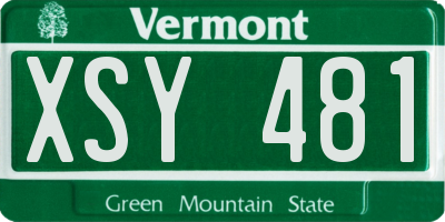 VT license plate XSY481