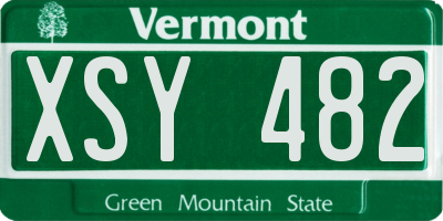 VT license plate XSY482