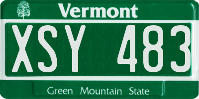 VT license plate XSY483