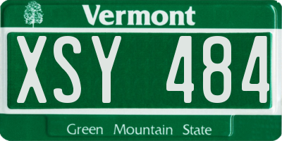 VT license plate XSY484