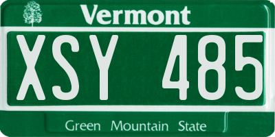VT license plate XSY485