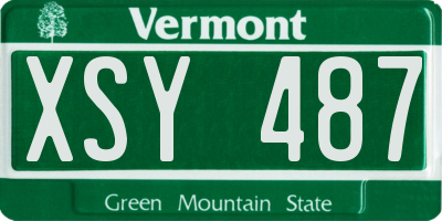 VT license plate XSY487