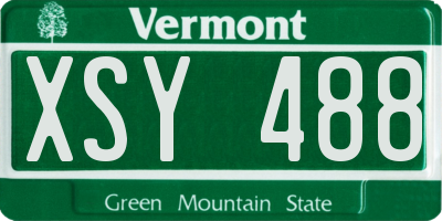 VT license plate XSY488