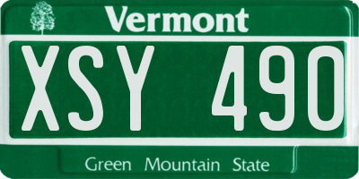 VT license plate XSY490