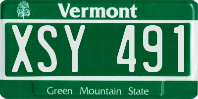 VT license plate XSY491