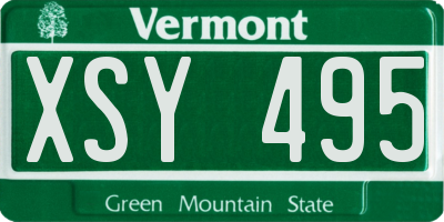VT license plate XSY495