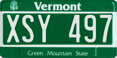 VT license plate XSY497
