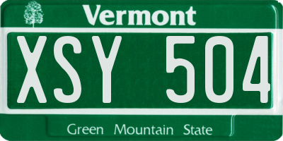 VT license plate XSY504