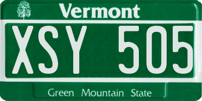 VT license plate XSY505