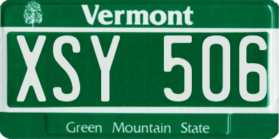 VT license plate XSY506
