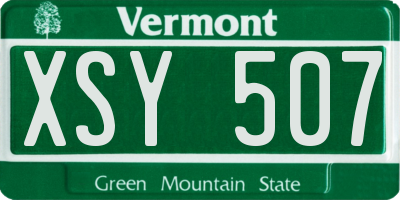 VT license plate XSY507