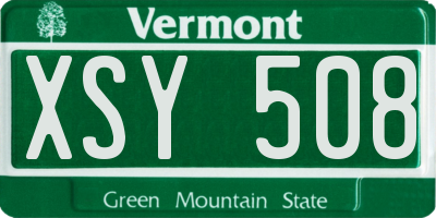 VT license plate XSY508