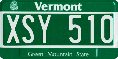 VT license plate XSY510