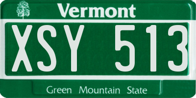 VT license plate XSY513