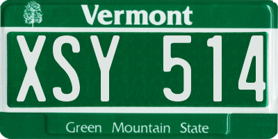 VT license plate XSY514