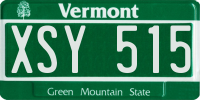 VT license plate XSY515