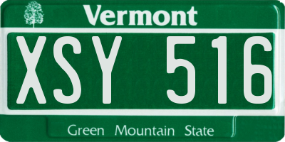 VT license plate XSY516