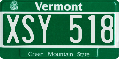 VT license plate XSY518
