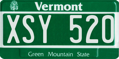 VT license plate XSY520
