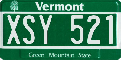 VT license plate XSY521