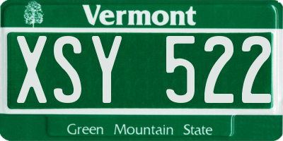 VT license plate XSY522