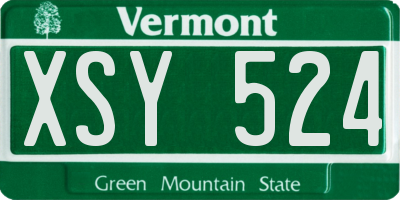 VT license plate XSY524
