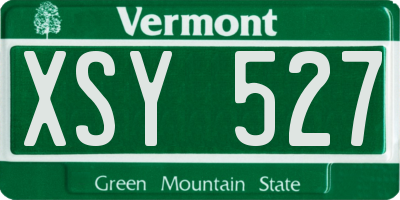 VT license plate XSY527
