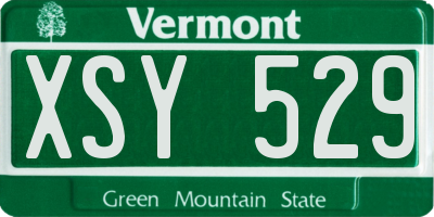 VT license plate XSY529
