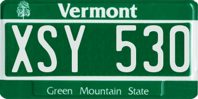 VT license plate XSY530