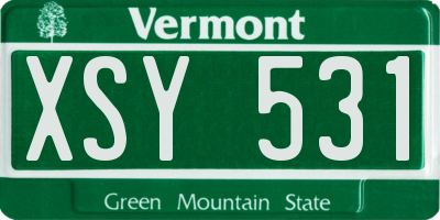 VT license plate XSY531