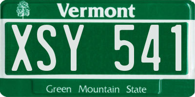 VT license plate XSY541