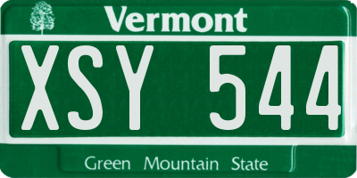 VT license plate XSY544