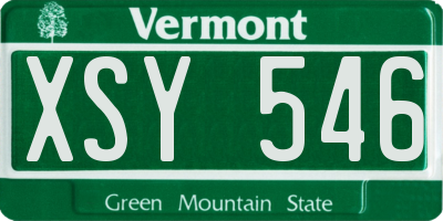 VT license plate XSY546