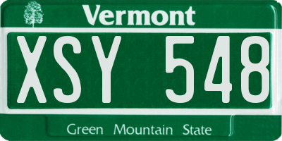 VT license plate XSY548