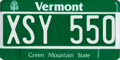 VT license plate XSY550
