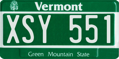 VT license plate XSY551