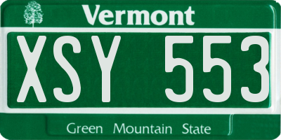 VT license plate XSY553