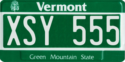 VT license plate XSY555