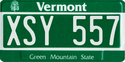 VT license plate XSY557