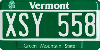 VT license plate XSY558