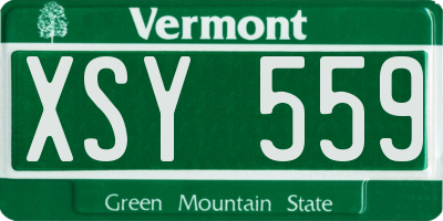 VT license plate XSY559